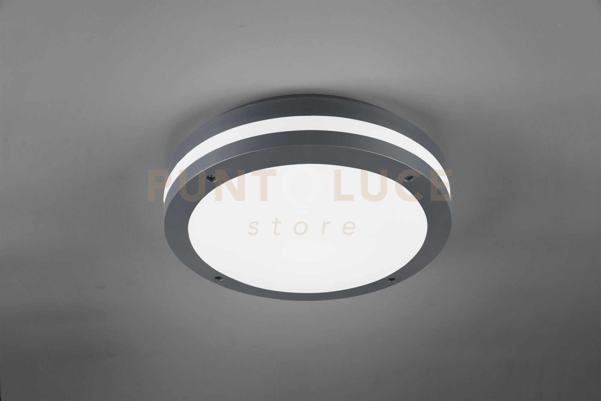 PIAVE PLAFONIERA LED 11W 1180lm, 3000K DA ESTERNO ANTRACITE CON SENSORE DI MOVIMENTO IP54 D.30CM