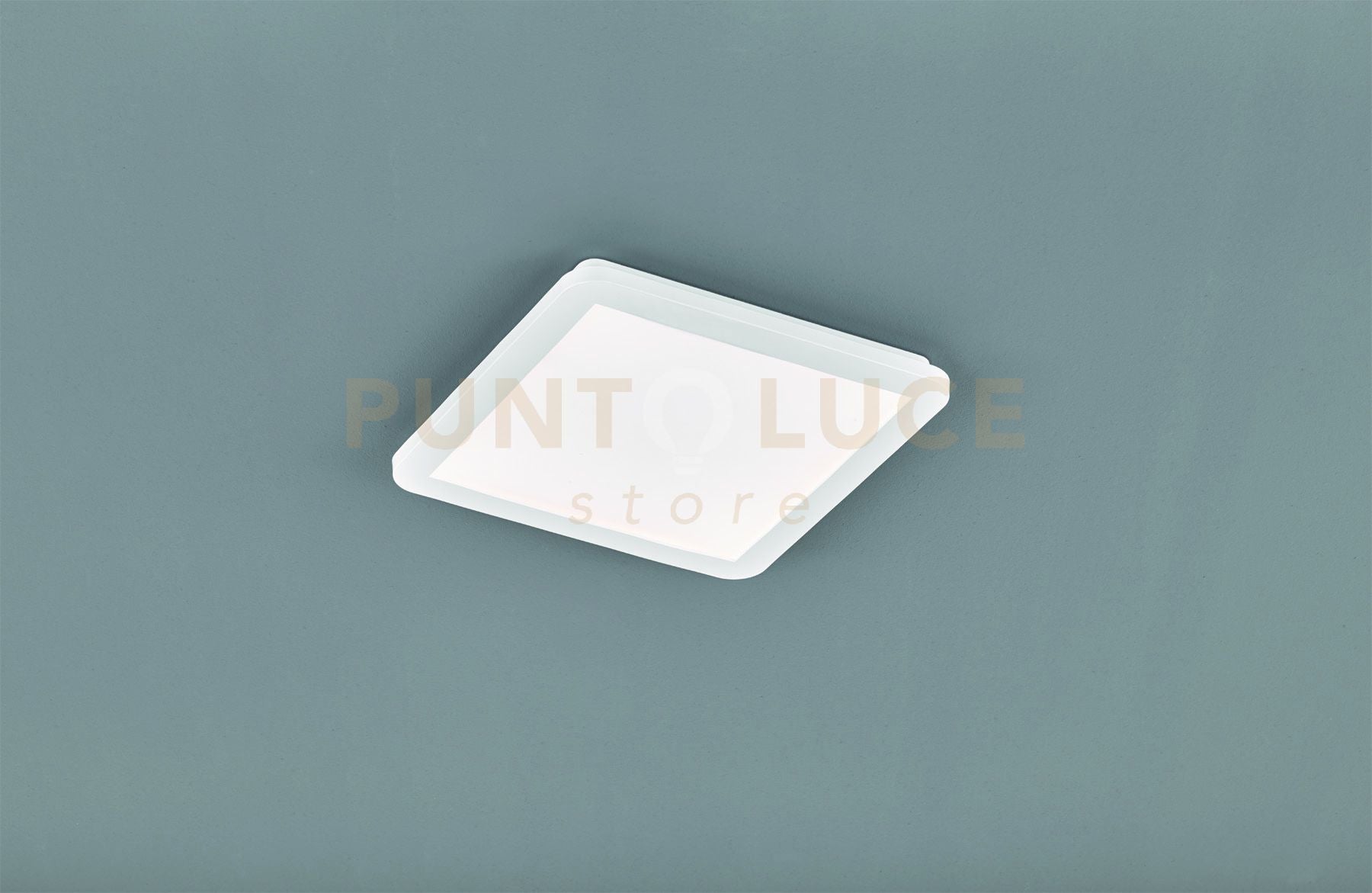 CAMILLUS PLAFONIERA LED QUADRATA METALLO BIANCO OPACO CON FUNZIONE DIMMERABILITA' CON NORMALE INTERRUTTORE A PARETE IP44 L. 30CMX30CM LED 16W · 1x 1900lm, 3000K