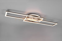 TWISTER PLAFONIERA LED 30W 4500lm, 2700 - 6000K RETTANGOLARE ACCIAIO ORIENTABILE CON BASE ILLUMINATA ROTONDA CON TELECOMANDO MULTIFUNZIONE L. 90CM DIMMERABILE