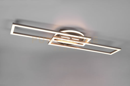 TWISTER PLAFONIERA LED 30W 4500lm, 2700 - 6000K RETTANGOLARE ACCIAIO ORIENTABILE CON BASE ILLUMINATA ROTONDA CON TELECOMANDO MULTIFUNZIONE L. 90CM DIMMERABILE