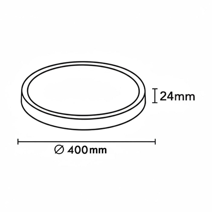 Plafoniera tonda elegante effetto legno design sottile LED 32W CCT IP40 luce soffitto cucina salone ufficio pizzeria 40cm