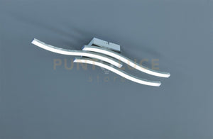 ROUTE PLAFONIERA LED 15W 1500lm, 3000K 3 BACCHETTE ONDULATE ACCIAIO SATINATO L. 56CM