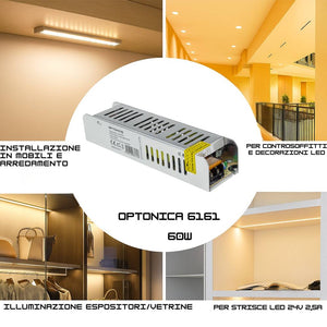 Alimentatore ottimale per strisce led 24v 60w in metallo