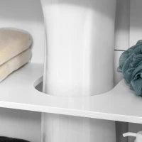 kleankin Mobiletto da Bagno Sottolavabo a 2 Ante in MDF Salvaspazio con Ripiani Regolabili 60x30x60cm Bianco