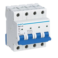 Interruttore magnetotermico 4p 6ka curva c chint serie nb1-63 da quadro din *** ampere 6 ampere, confezione 1