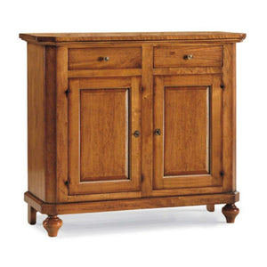 Credenza color noce 2 ante 2 cassetti in stile classico in legno massello e mdf 104x43x98 H