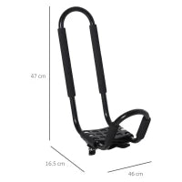 Set 2 Staffe Porta Kayak con Attacco Universale per Portapacchi Adatte per Canoe e Paddleboard, Nero, 46x16.5x47cm