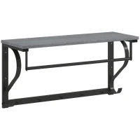 Stand Appendiabiti a Parete, Ganci da parete, 5 Ganci, ripiano superiore, versatile, Grigio