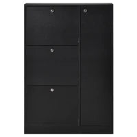 Scarpiera Salvaspazio Regolabile, Mobile Portascarpe con 8 Scomparti Legno 80 x 24 x 120cm Nero