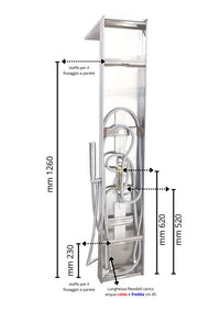 Colonna doccia attrezzata easy in acciaio inox cascata cromo lucido 150x23x53 *** confezione 1