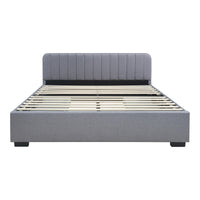 Letto Matrimoniale Nofrenna con Testiera e 4 Cassetti 160x200 cm Grigio [en.casa]