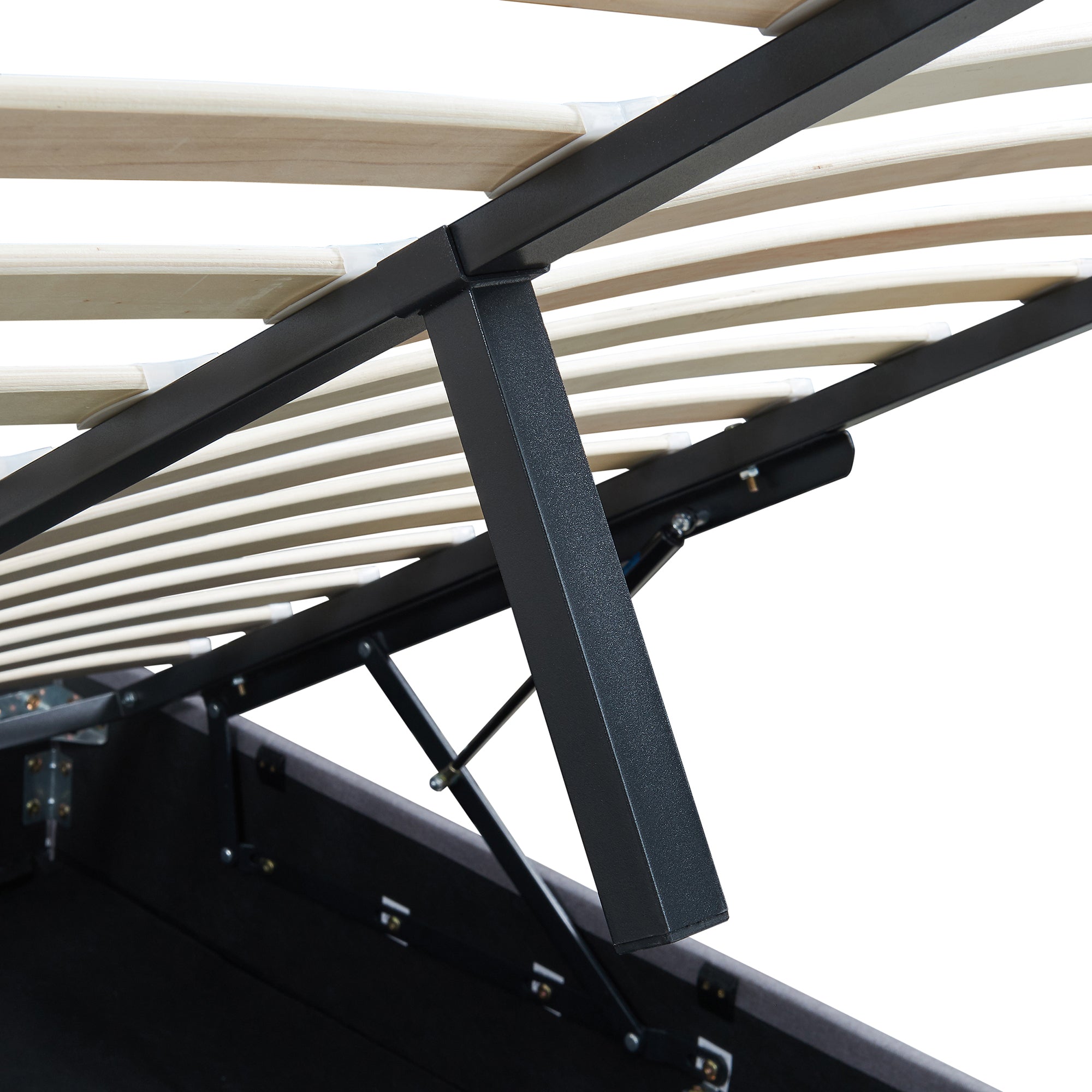 Letto Matrimoniale Contenitore Nola 160x200 cm con Materasso Apertura a Ribalta Rivestito in Tessuto Lino - Grigio