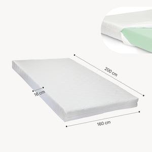 Letto Contenitore Tröstiar con Luce LED Letto Matrimoniale con Materasso 160x200 cm Nero [en.casa]