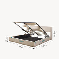 Letto Contenitore Tröstiar con Luce LED Letto Matrimoniale con Materasso 180x200 cm Beige [en.casa]