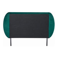 Letto Singolo Porvoo 90x200 cm Testiera Imbottita Rivestimento in Velluto - Verde Scuro [en.casa]