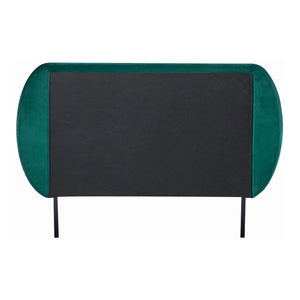 Letto Singolo Porvoo 90x200 cm Testiera Imbottita Rivestimento in Velluto - Verde Scuro [en.casa]