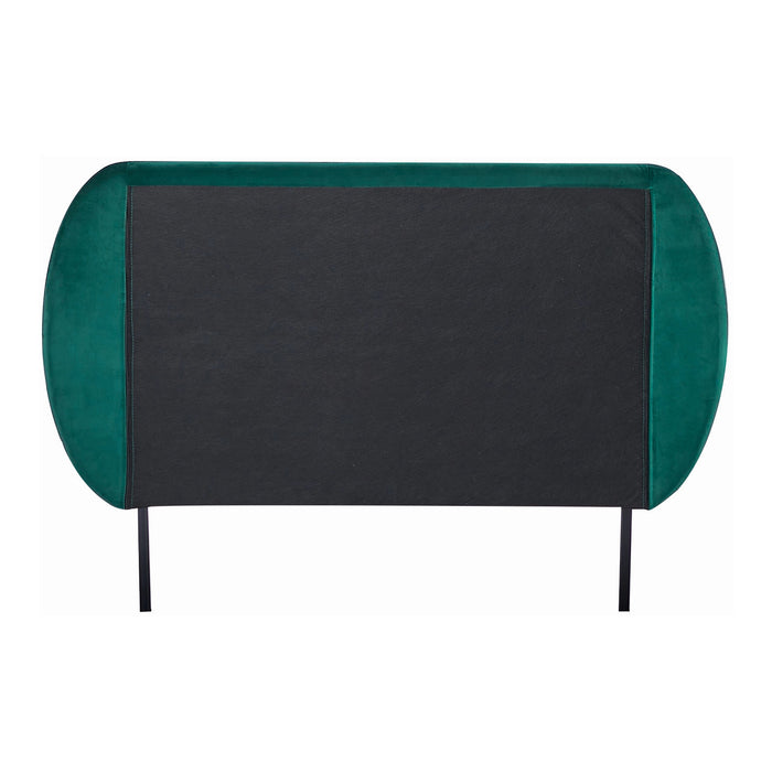 Letto Singolo Porvoo 90x200 cm Testiera Imbottita Rivestimento in Velluto - Verde Scuro [en.casa]