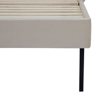 Letto Singolo Porvoo con Testiera e Materasso 90x200 cm Rivestimento in Velluto - Beige [en.casa]