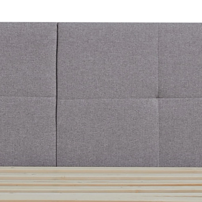 Letto Matrimoniale Porvoo 160x200 cm Testiera Imbottita Rivestimento in Tessuto - Grigio [en.casa]