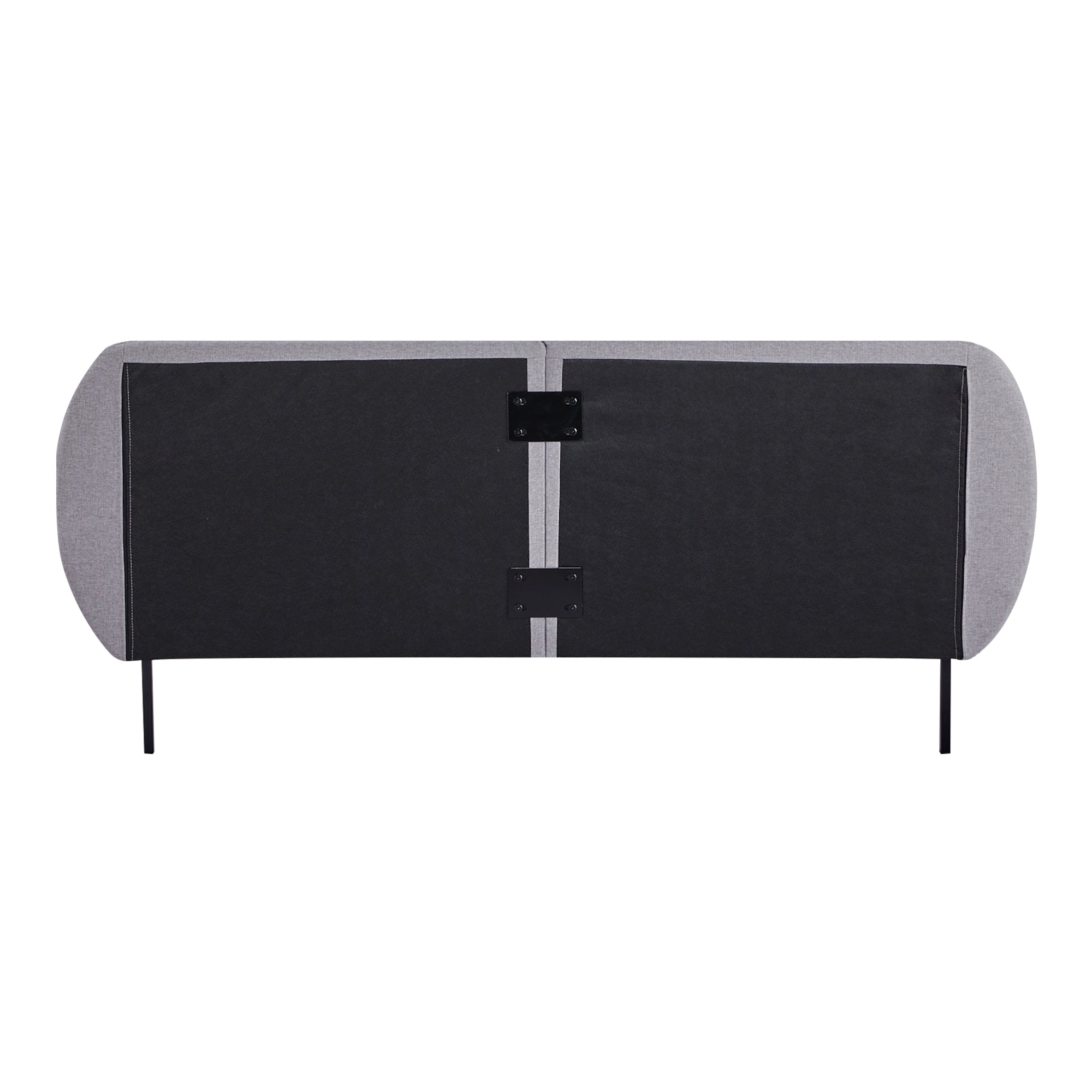 Letto Matrimoniale Porvoo 160x200 cm Testiera Imbottita Rivestimento in Tessuto - Grigio [en.casa]