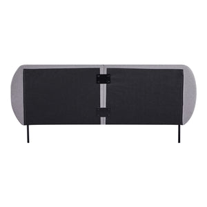 Letto Matrimoniale Porvoo 160x200 cm Testiera Imbottita Rivestimento in Tessuto - Grigio [en.casa]