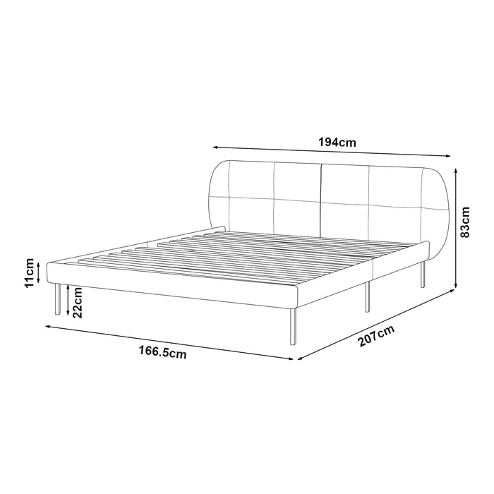 Letto Matrimoniale Porvoo 160x200 cm Testiera Imbottita Rivestimento in Velluto - Verde Scuro [en.casa]
