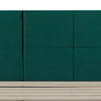 Letto Matrimoniale Porvoo 160x200 cm Testiera Imbottita Rivestimento in Velluto - Verde Scuro [en.casa]