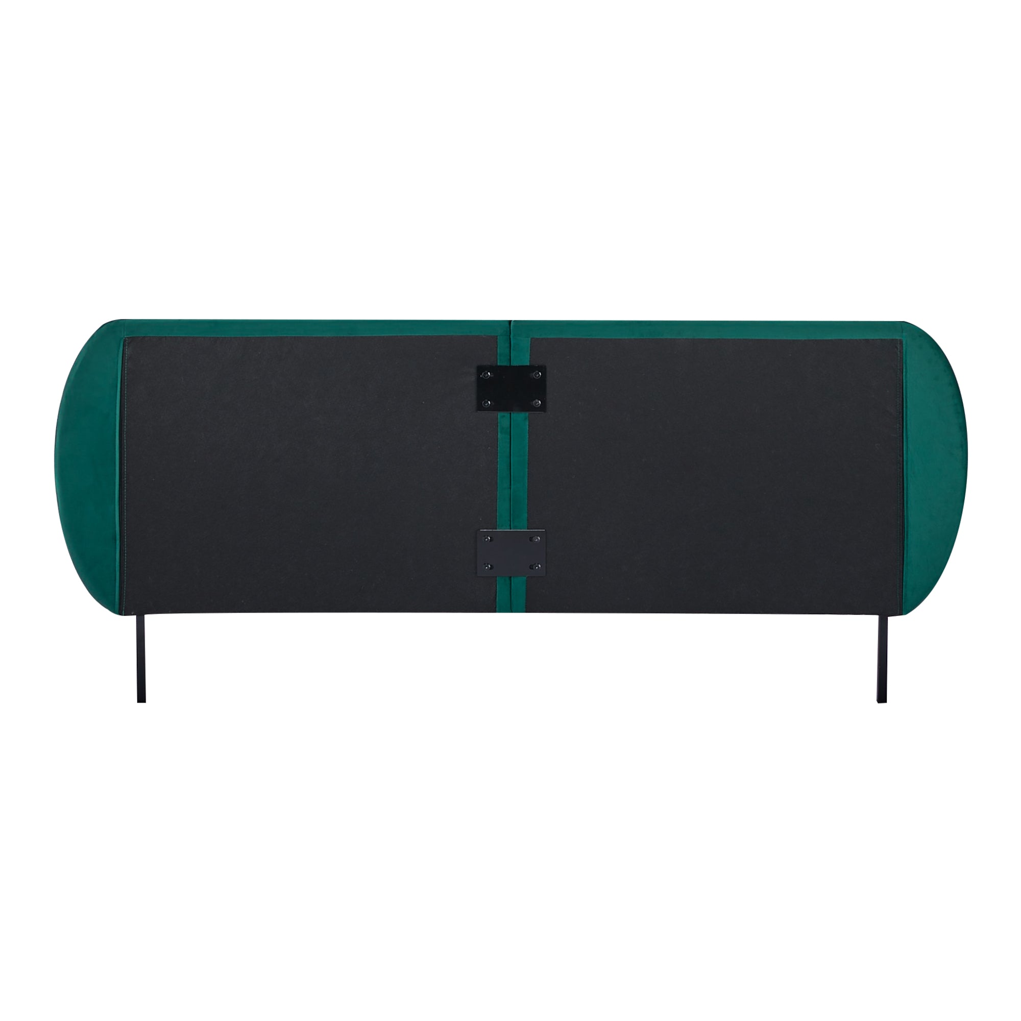 Letto Matrimoniale Porvoo 160x200 cm Testiera Imbottita Rivestimento in Velluto - Verde Scuro [en.casa]