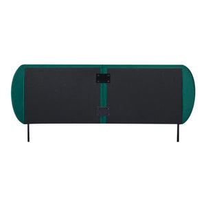 Letto Matrimoniale Porvoo 160x200 cm Testiera Imbottita Rivestimento in Velluto - Verde Scuro [en.casa]