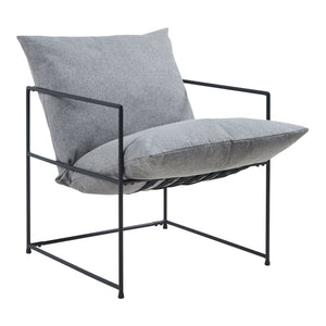 Poltrona Utsjoki con Cuscino Imbottito Sedia Relax 90 x 61 x 70 cm Nero / Grigio Scuro [en.casa]