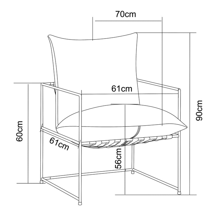 Poltrona Utsjoki con Cuscino Imbottito Sedia Relax 90 x 61 x 70 cm Nero / Grigio Scuro [en.casa]