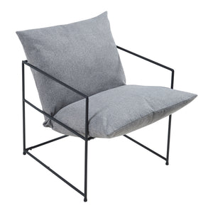 Poltrona Utsjoki con Cuscino Imbottito Sedia Relax 90 x 61 x 70 cm Nero / Grigio Scuro [en.casa]