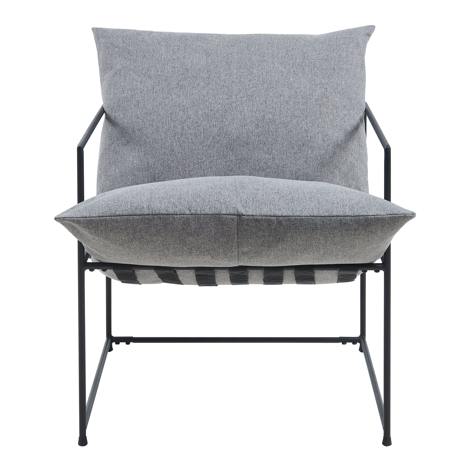 Poltrona Utsjoki con Cuscino Imbottito Sedia Relax 90 x 61 x 70 cm Nero / Grigio Scuro [en.casa]