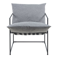 Poltrona Utsjoki con Cuscino Imbottito Sedia Relax 90 x 61 x 70 cm Nero / Grigio Scuro [en.casa]