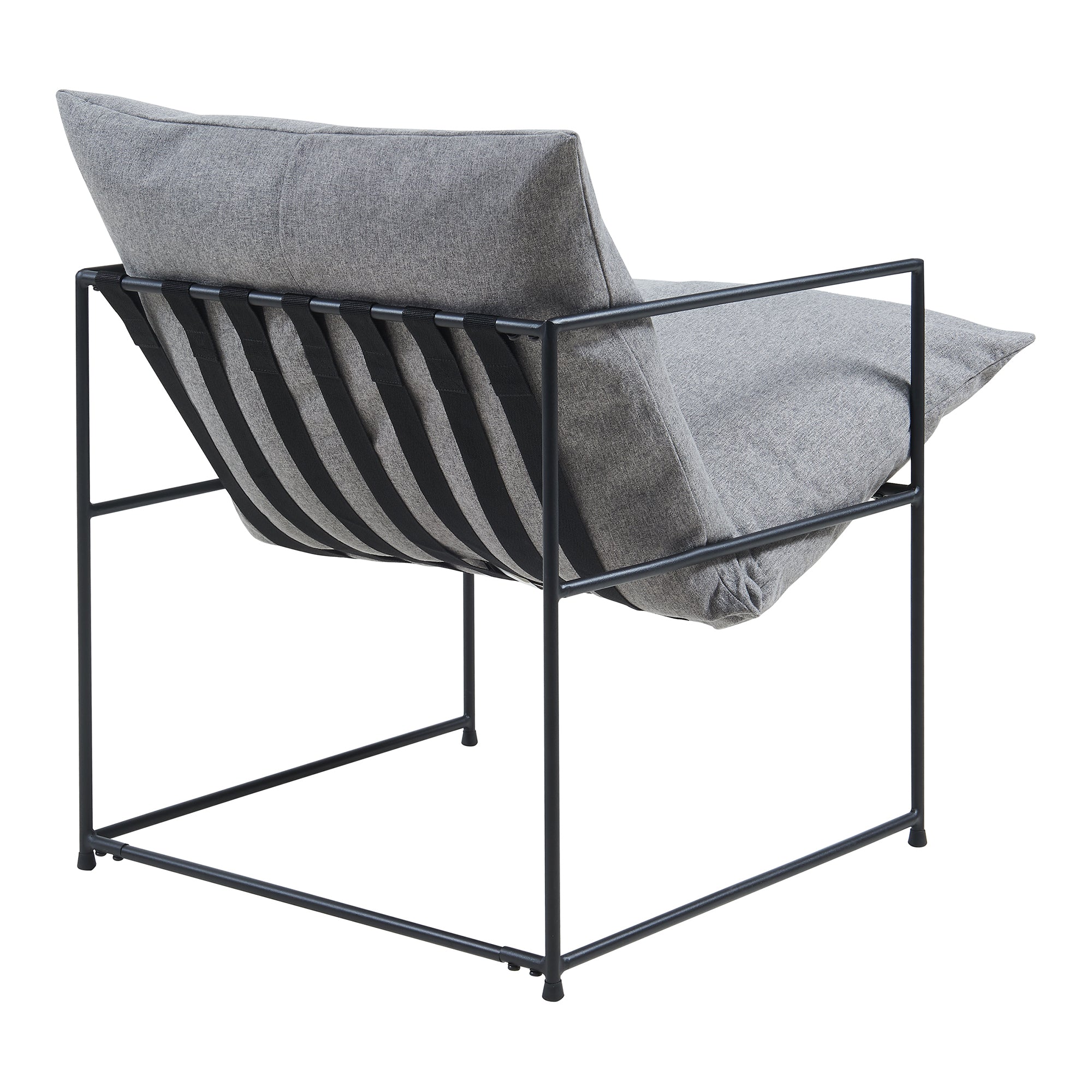 Poltrona Utsjoki con Cuscino Imbottito Sedia Relax 90 x 61 x 70 cm Nero / Grigio Scuro [en.casa]