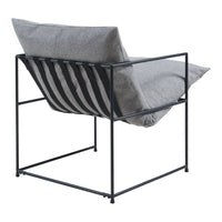 Poltrona Utsjoki con Cuscino Imbottito Sedia Relax 90 x 61 x 70 cm Nero / Grigio Scuro [en.casa]