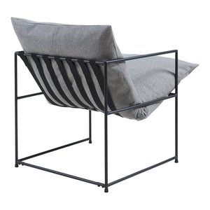 Poltrona Utsjoki con Cuscino Imbottito Sedia Relax 90 x 61 x 70 cm Nero / Grigio Scuro [en.casa]