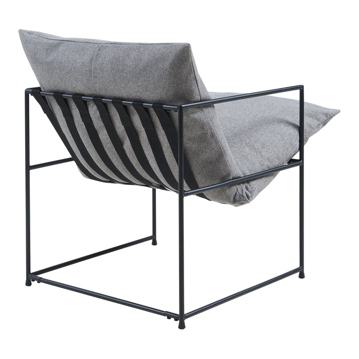 Poltrona Utsjoki con Cuscino Imbottito Sedia Relax 90 x 61 x 70 cm Nero / Grigio Scuro [en.casa]