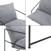 Poltrona Utsjoki con Cuscino Imbottito Sedia Relax 90 x 61 x 70 cm Nero / Grigio Scuro [en.casa]