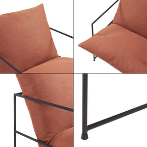 Poltrona Utsjoki con Cuscino Imbottito Sedia Relax 90 x 61 x 70 cm Nero / Arancione [en.casa]