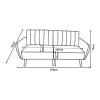 Divano Letto Malå Reclinabile con Zona di Riposo 89x157 cm - Grigio [en.casa]