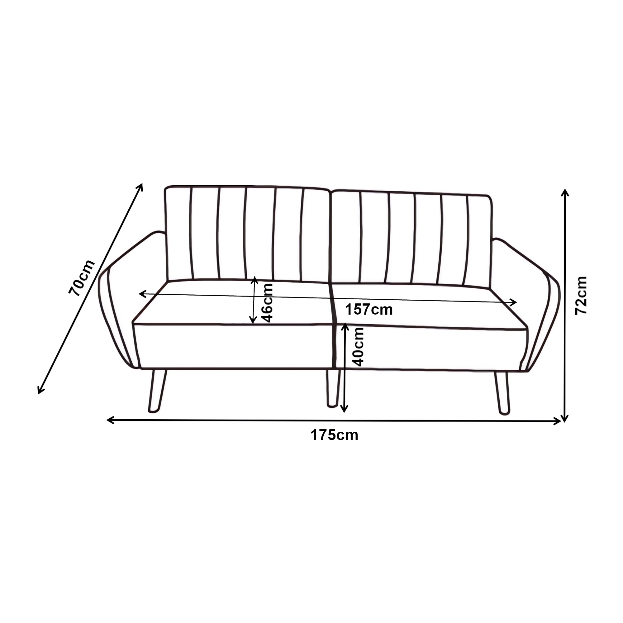 Divano Letto Malå Reclinabile con Zona di Riposo 89x157 cm - Grigio [en.casa]