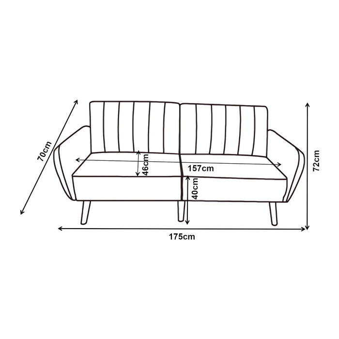 Divano Letto Malå Reclinabile con Zona di Riposo 89x157 cm - Grigio [en.casa]