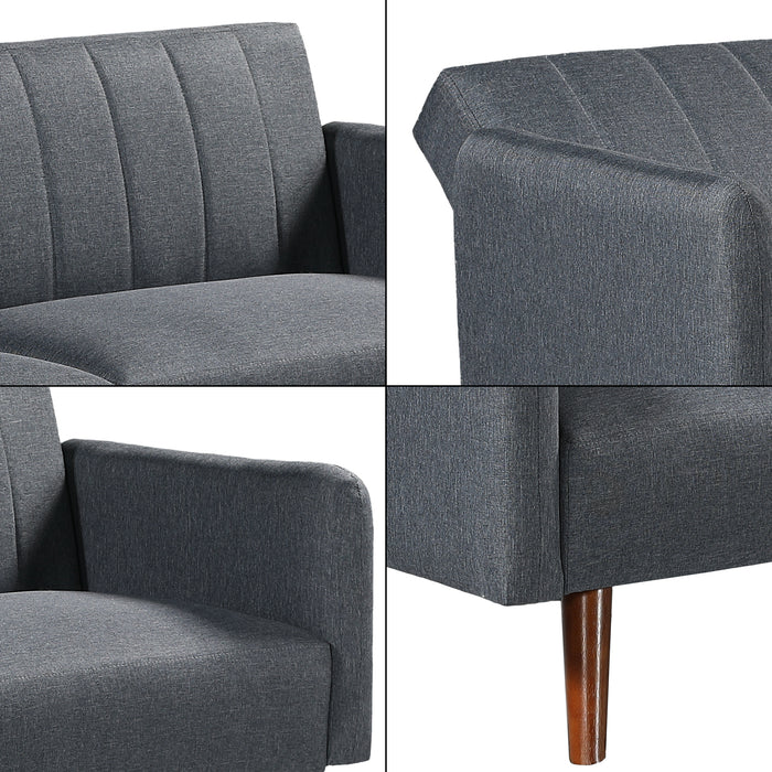 Divano Letto Malå Reclinabile con Zona di Riposo 89x157 cm - Grigio [en.casa]