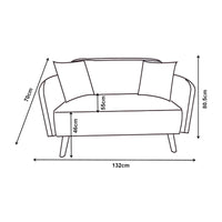 Divano Midt a 2 Posti in Velluto a Corde con Braccioli e 2 Cuscini - Blu [en.casa]