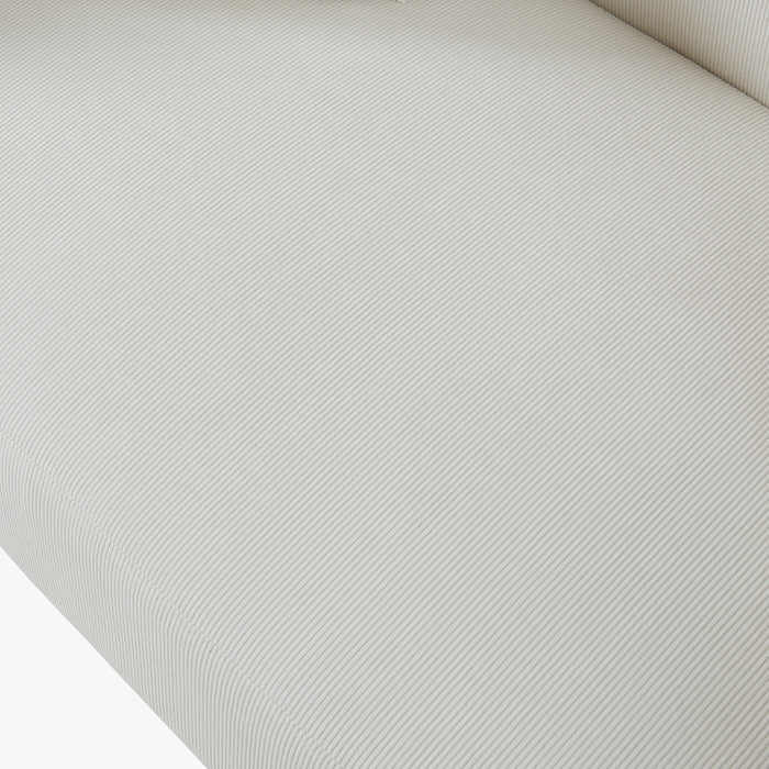 Divano Midt a 2 Posti in Velluto a Corde con Braccioli e 2 Cuscini - Beige [en.casa]