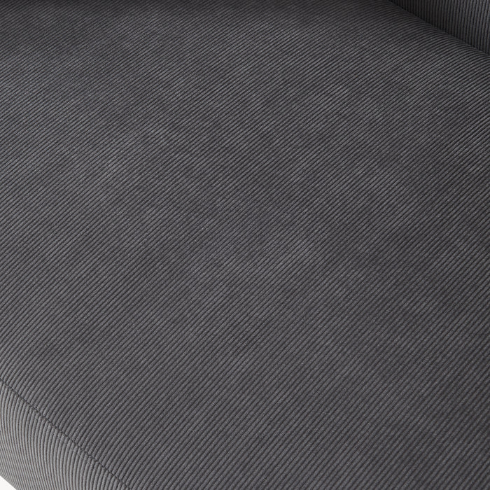 Divano Midt a 2 Posti in Velluto a Corde con Braccioli e 2 Cuscini - Grigio [en.casa]