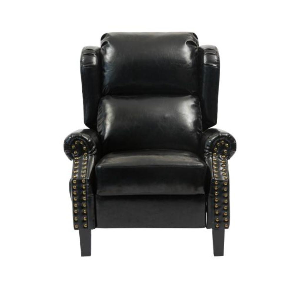 Poltrona Wing recliner 6 punti massaggianti in ecopelle colore nero