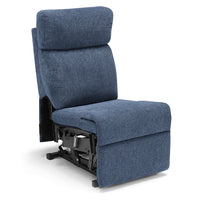 Poltrona relax elettrica Denver per anziani, 2 motori, 2 ruote, reclinazione e alzapersona, sponde estraibili, doppia pediera estensibile, colore Blu