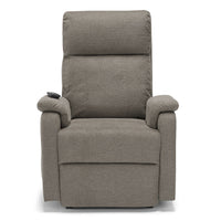 Poltrona relax elettrica Denver per anziani, 2 motori, 2 ruote, reclinazione e alzapersona, sponde estraibili, doppia pediera estensibile, colore Fango